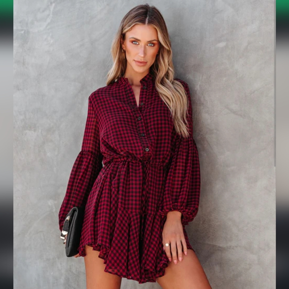 Vici Balloon Sleeve Dress